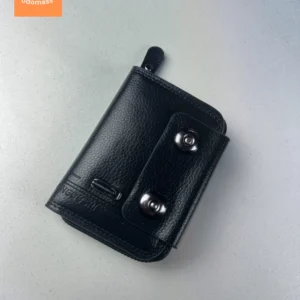 Black Mini Leather Card Holder Wallet